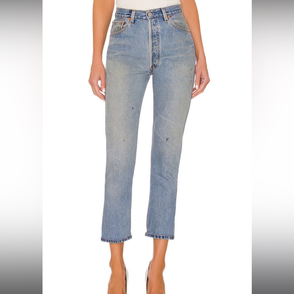 RE/DONE  Levis High Rise Ankle Crop in Indigo